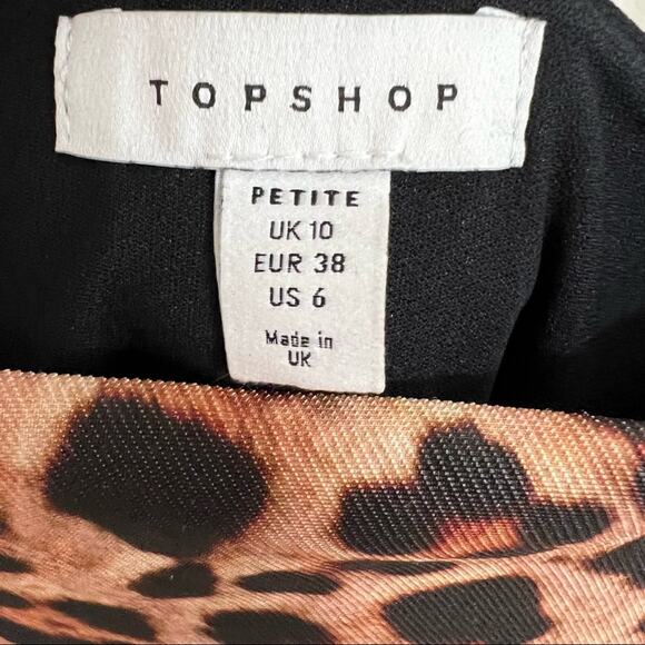 Topshop Cheetah Print Mini Bodycon Mob Wife Party Cocktail Dress Petite Size 6 - Picture 3 of 6